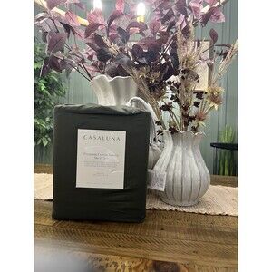 Queen 600 Thread Count Sateen Sheet Set Olive Green - Casaluna NEW